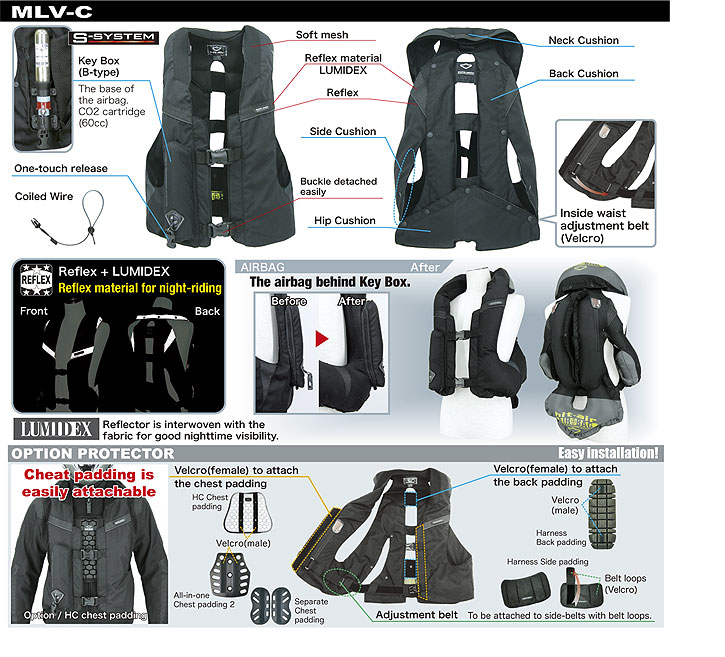 Light Airbag Vest MLV-C - HORSE & MOTORCYCLE